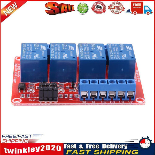 4-Channel 12V Relay Module with Optocoupler H/L Level Triger for Arduino Newly
