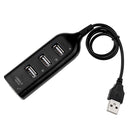 USB Hub 5Mbps High Speed Multi USB 2.0 Adapter 4 Port Splitter (Black)