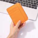 Simple Leather Zipper Solid Color Litchi Pattern Wallet Men Women Card Holder