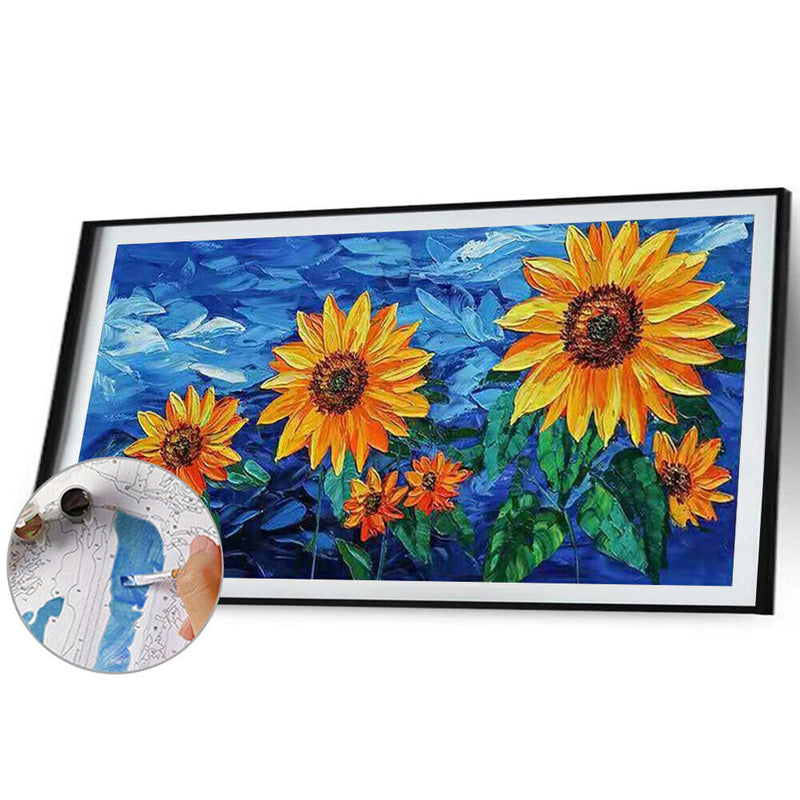 DIY Acrylic Paint by Numbers Beautiful Flower Coloring Drawing Gift Home Deco