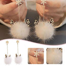 Fashion Antler Hair Ball Ear Hook Charm Simple Earrings Xmas Women Jewelry Gift`