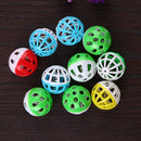 10pcs Plastic Hollow Out Round Pet Cat Colorful Ball Toys With Small Bell