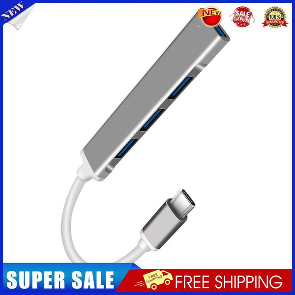 USB C HUB USB 3.0 Type-C Hub 4 Ports Splitter Adapter for PC (C809 Grey)
