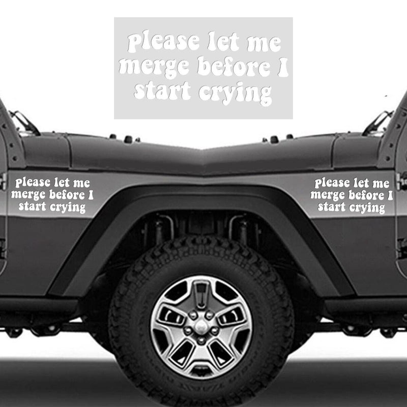 Please Let Me Merge Before I Start Crying 20,3 x 8,9 cm Vinyl-Autoaufkleber.