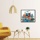 14CT 2 Beach Part Embroidery London Cotton Counted Cross Stitch Home Decoration