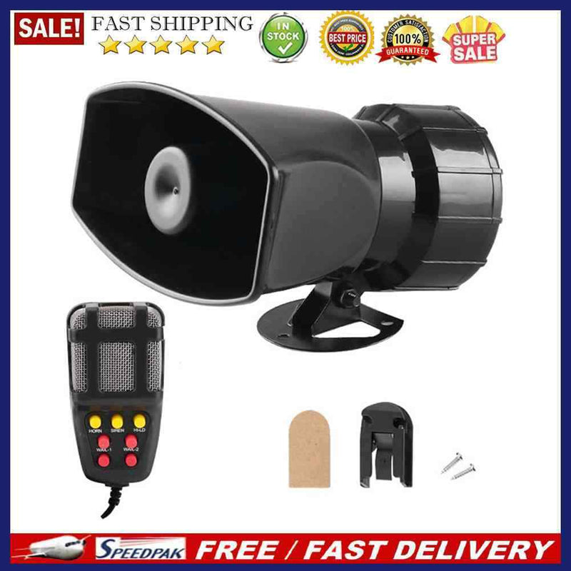110dB Multipurpose Car Siren Horn 12V 100W Megaphone Warning Alarm Loudspeaker