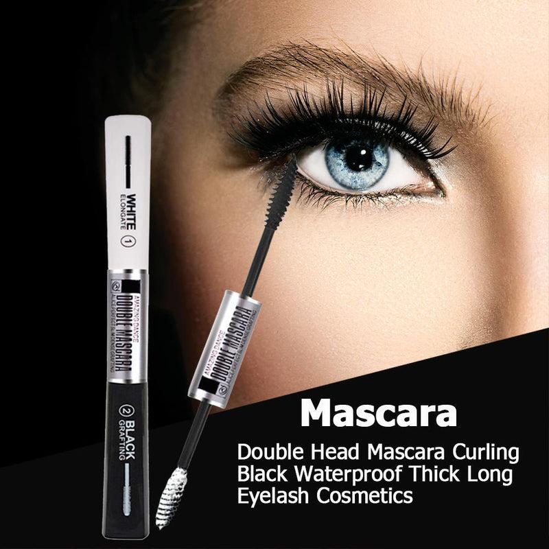 Double Head Mascara Curling Black Waterproof Thick Long Eyelash Cosmetics