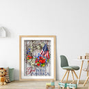 5D DIY Full Drill Round Shape Flag Garland Rhinestone Diamond Drawing Home Decor