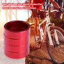 5pcs Aluminum Alloy Bicycle Headset Pad Front Riser Pad Fork Gasket(Red) Newly