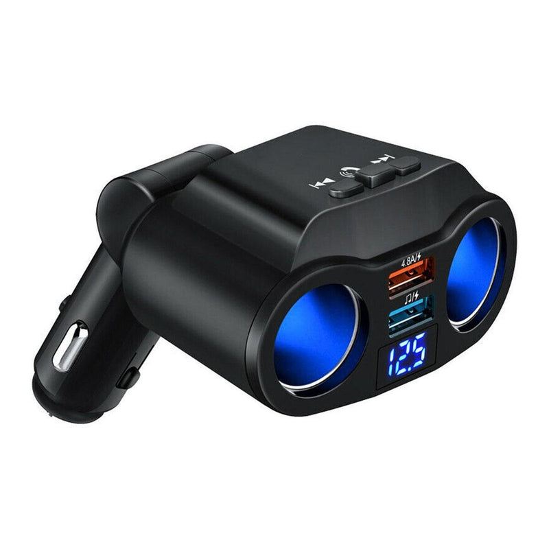 Dual USB Auto Schnellladegerät Zigarettenanzünder Splitter Netzteil Bluetooth F.