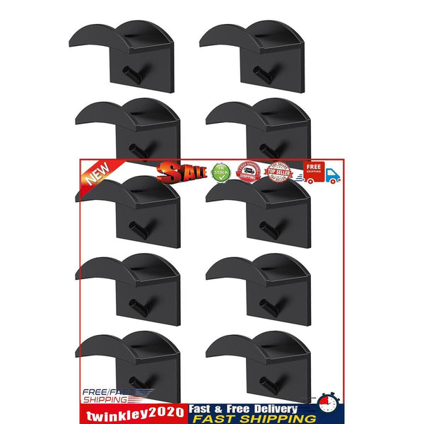 Adhesive Hat Hooks for Wall (10 Pack) - Baseball Caps Hangers Rack (Black) Newly