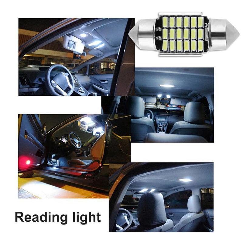 2pc 31mm 3014 18LED 5050SMD Car Doom Festoon Interior Reading Light Bulb