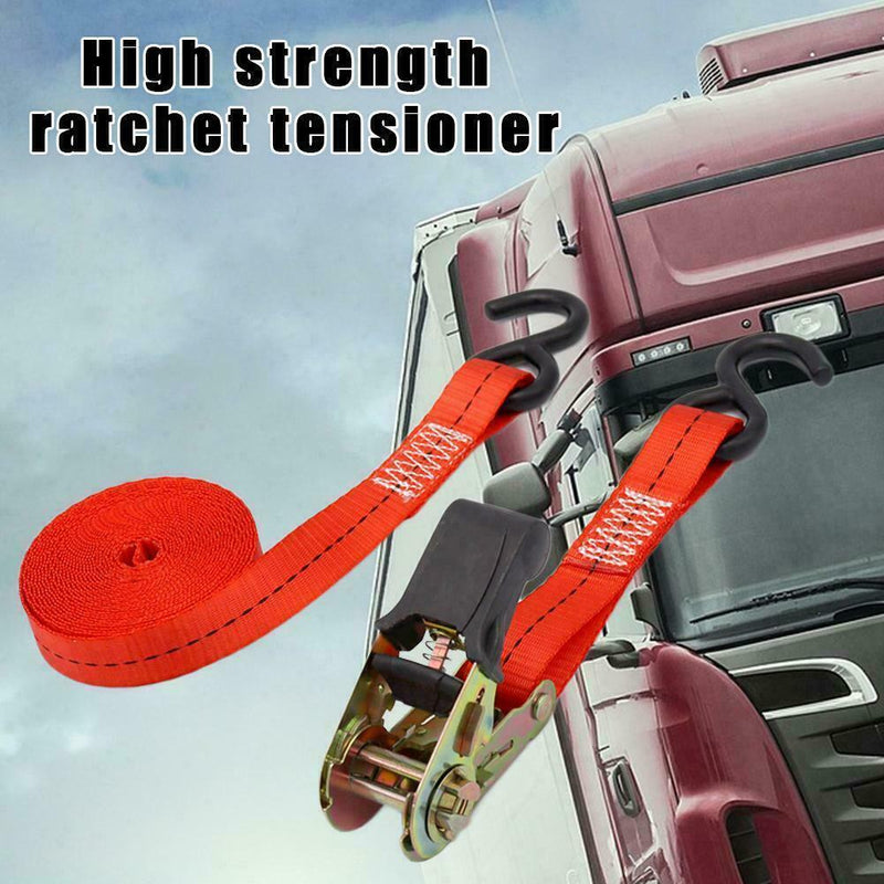 1Pc 4 Heavy Duty Ratchet Straps Tie Down Cargo Luggage Van For Camping M6W3
