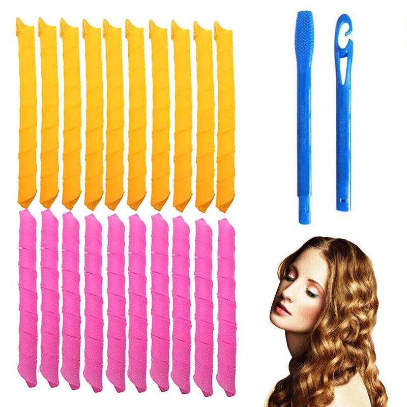 Snail Shape Hair Rollers with Stick Bendy Hair Roller DIY Hair Styling Accessory