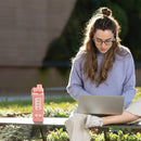 700ml Water Bottle for Sports Straw Cup Leakproof Drinking Bottles (Pink) Newly