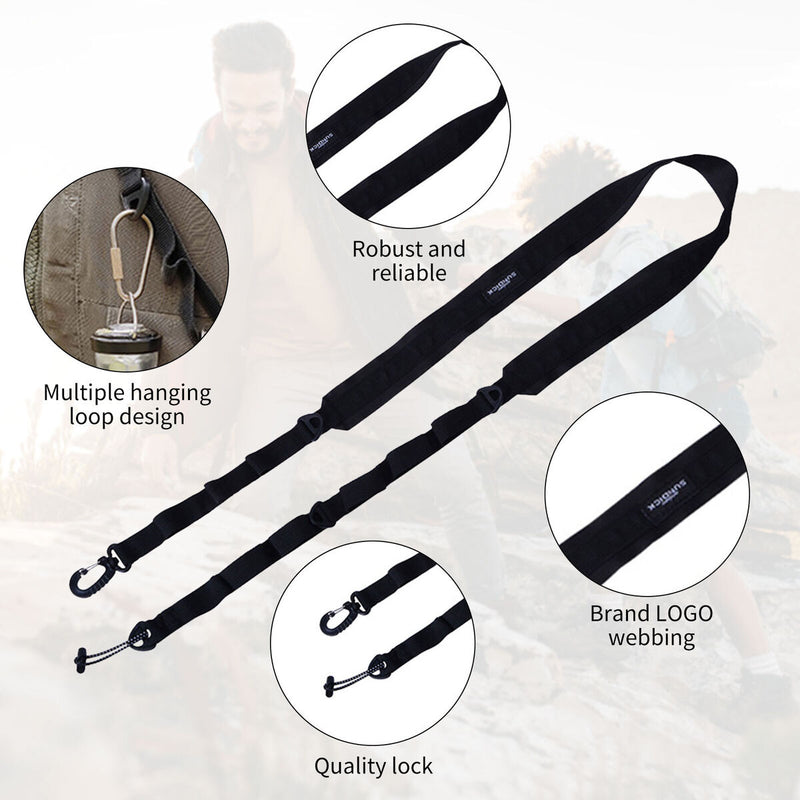 Polyester Webbing Shoulder Straps Multiple Metal Hanging Loop for Carrying To