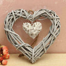 Wicker Heart Wreath Shabby Wall Hanging Wedding Birthday Party I1A9 Decor V3C4