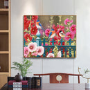 Fence Birds Flowers Oil Paint By Numbers DIY Acrylic Painting on Canvas Arts Kit