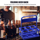 Portable Beer Rack Foldable Plastic Beer Basket Durable Wine Rack (Blue) Newly