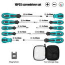 10x Multipurpose Screwdriver Set Phillips Slotted PP Handle Repair Screw Driver