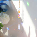 Crystal Sun Moon Hanging Meatal Pendant Home Car Decor (B)