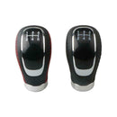 5/6 Speed 3 Cap Black PU Leather Manual Car Gear Shift Shifter Lever Knobs Q9C6