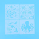 Wall Paint Creatures Stencil Ocean 6x6Inch Sea Animal Painting Hollow Template