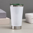 Double-layer Thermal Mug Beer Cups Stainless Steel Coffee Bottle (White)