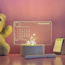 Acrylic Night Light Message Writing Board Home Bedroom Table Lamp (Round) Newly