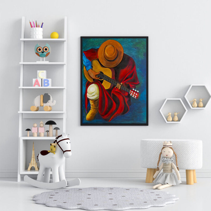 Frameless Oil Paint By Numbers Guitar Singer DIY Canvas Picture Craft Kit