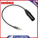 Male to XLR Male Extension Adapter Line 3.5mm Lead Cable Microphone Clip Necklace