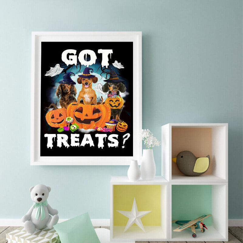Halloween Pumpkin Dachshund Dog Oil Paint By Numbers Kit 40x50cm (B1601)