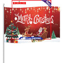 Christmas Flag Holiday Banner with Santa Claus / Sleigh / Deer / Christmas Tree