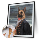 Gentleman Dog Oil Paint By Numbers Kit DIY Acrylic Painting on Canvas Framele