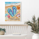 Beach Slippers Oil Paint By Numbers DIY Canvas Wall Art Picture Craft Home De