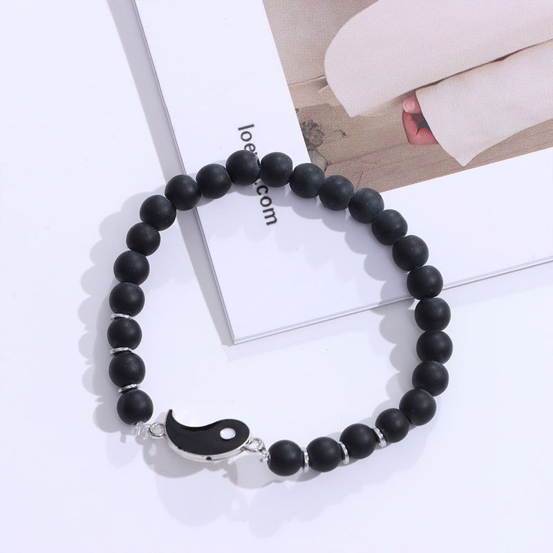 Yin Yang Paired Fashion Jewelry Couple Bracelets Beaded Tai Chi Best Friends