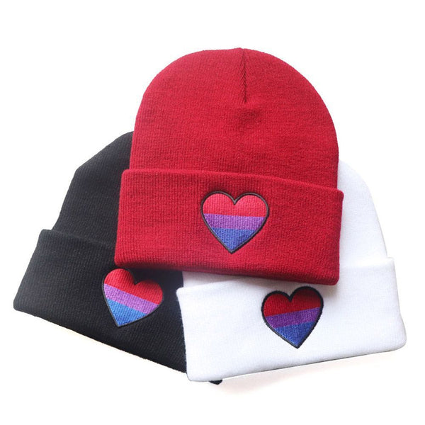 Warm Embroidery Christmas Gift Rainbow Beanies Hats Knit Cap Knitted Hats