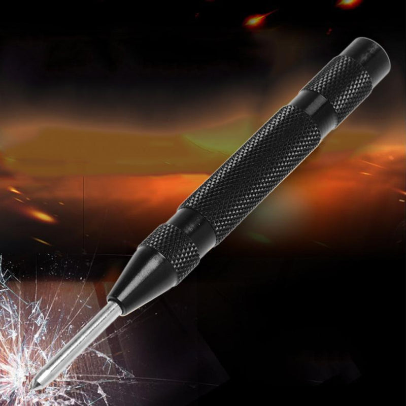 Automatic Centre Punch Steel Spring Loaded Marking Holes Hand Tool(Black)