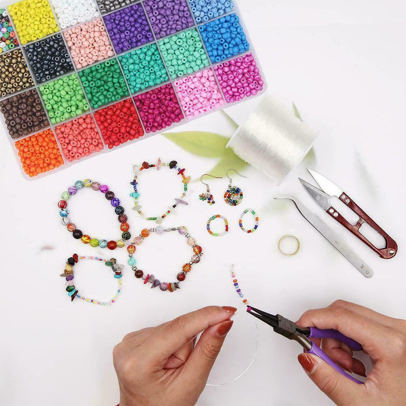 Glass Beads Box Set Spacer Beads For Jewelry Making Bracelet NE Diy AU P9I6