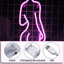 LED Night Light Neon Women Back Bedroom Decoration Bedside Table Lamp (D) Newly