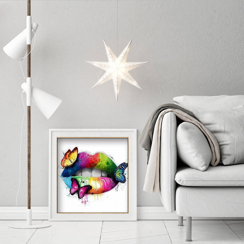 DIY Diamond Embroidery Graffiti Lip Rhinestone Diamond Painting for Wall Gift
