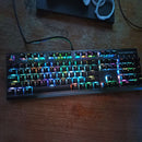104pcs Universal Mechanical Keyboard Keycaps PC Bakclit Key Cap Set (Black)
