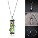 Rhinestone Pendant Ladies Chain Rhinestone Necklace Zircon Crystal Square
