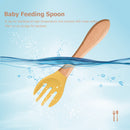 Baby Wooden Silicone Feeding Spoon Toddlers BPA-free Tableware (28) Newly