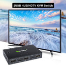 4K HDMI-compatible Switcher USB HUB KVM Switch for Keyboard Mouse Printer