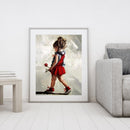 Red Skirt Girl Paint By Numbers Kit DIY Frameless Picture On Canvas (S438)