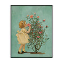 Full Embroidery Stamped Rose Girl DIY 11CT Eco-Cotton Thread Cross Stitch K
