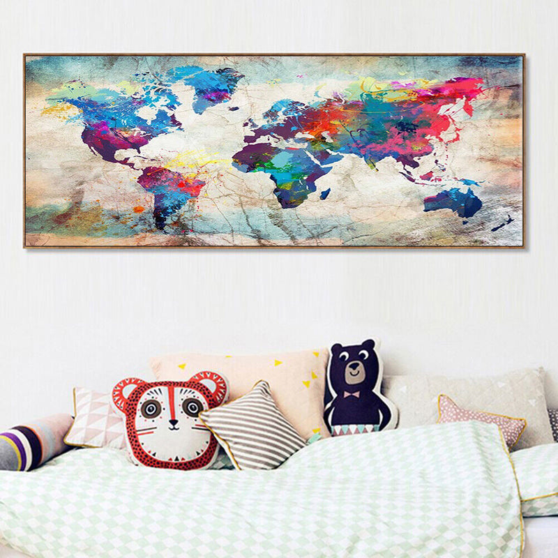 Home Decor Diamond Painting Abstract Map Drill Point Rhinestone Mosaic Pictur