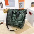 Women Zipper Quilted Crossbody Bag Female Solid Color Large Designer Clutch