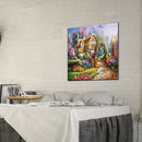 House Round Diamond Painting 5D Rhinestone Craft Mosaic Picture Kit Home De